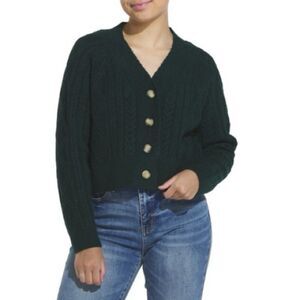 DRESS FORUM Women's Cable Knit V-Neck Cardigan size small nwt